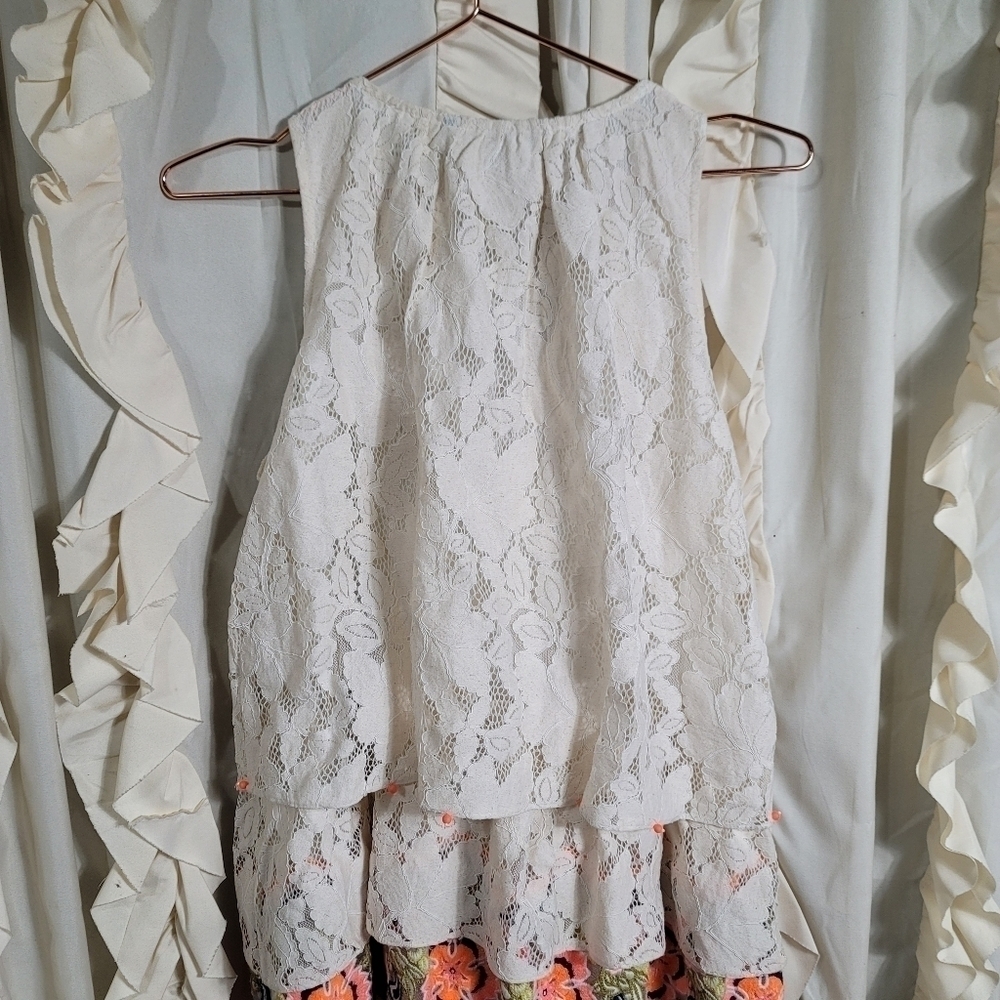 NWT Anthropologie Hemant and Nandita Aurora Tiered Lace Tassel Tank Small - Picture 7 of 12